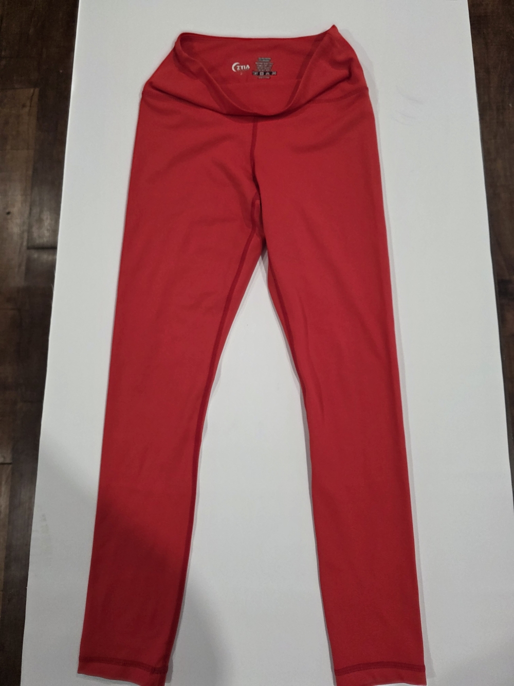 Zyia Active Women's Red Yoga Leggings Pull-On Stretch Compression Size 2